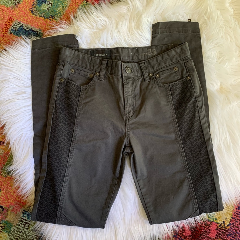 J. Crew Gray Paneled Toothpick Chino Pants 25 NWT